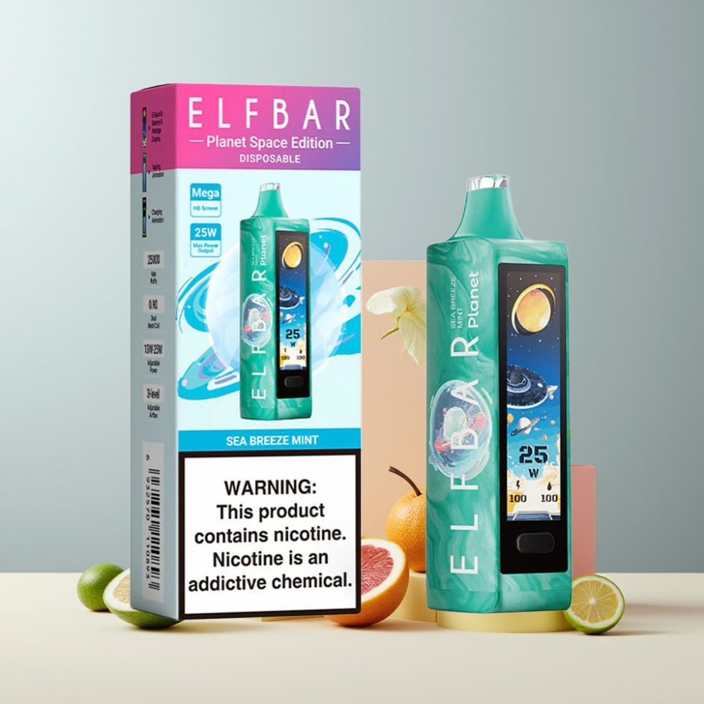 Elf Bar Planet 25000 Puff Italia Ingrosso Ricaricabile 18ml Menta Brezza Marina 50mg Mesh 800mAh