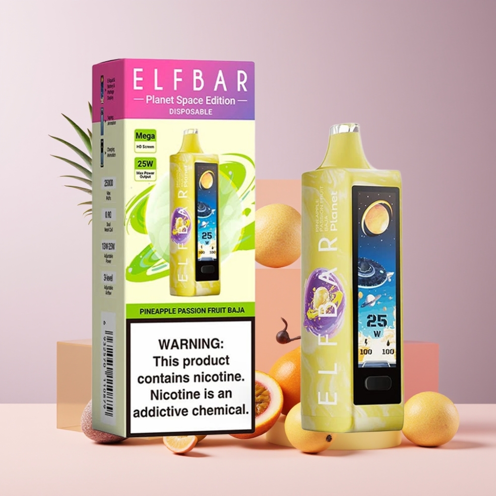 Elf Bar Planet Italia Ingrosso 25000 Puff Disposable Vape Ananas Frutto della Passione Baja 5% 18ml Ricaricabile