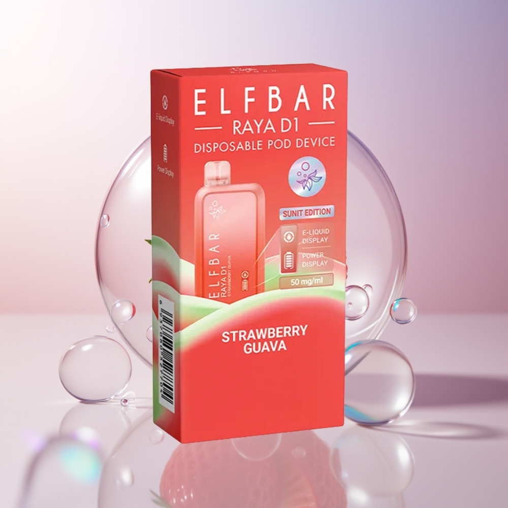 Elf Bar Raya D1 13000 Puff Italia ingrosso Sigaretta elettronica usa e getta Fragola Guava 18ml 650mAh