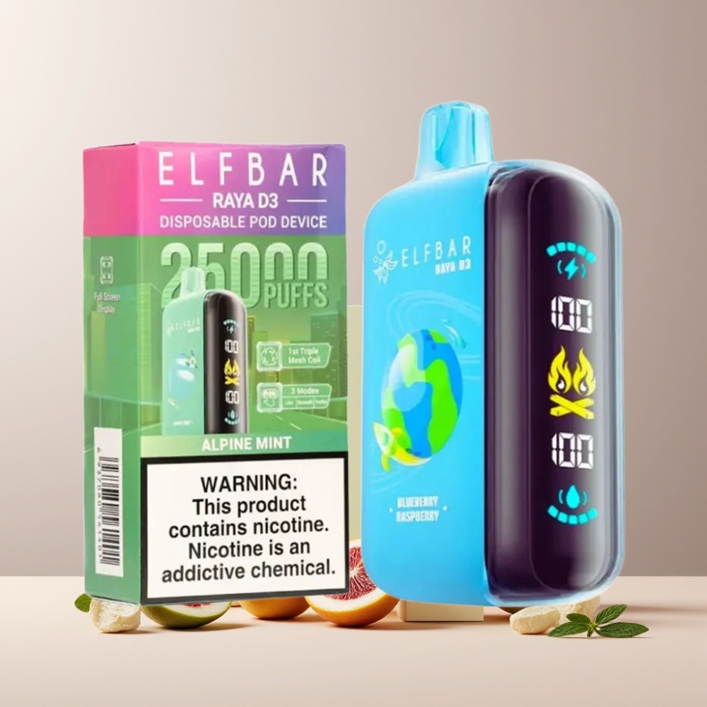 ELF BAR RAYA D3 25000 Puff Disposable Vape Menta Alpina Italia Ingrosso - 23ml, 5% Nic, 850mAh