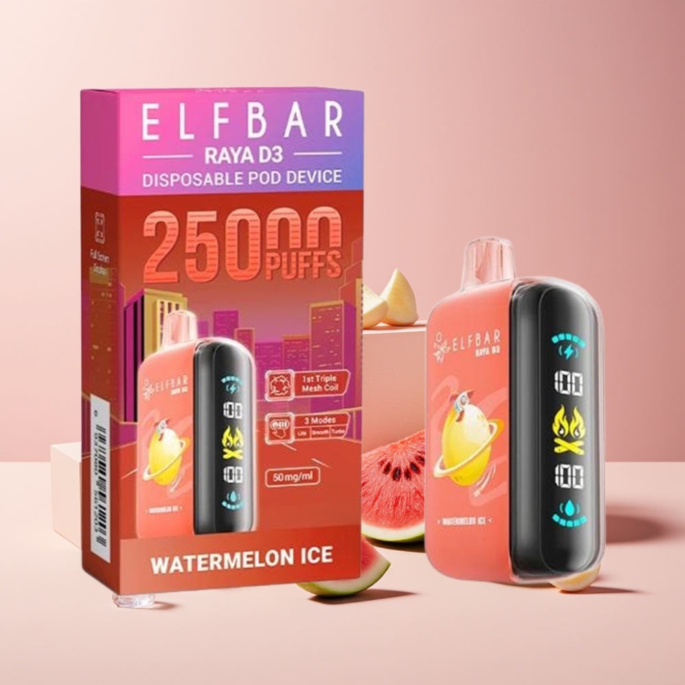 ELF BAR RAYA D3 25000 Puff Italia Ingrosso Disposable Vape Anguria Ghiacciata 23ml 850mAh