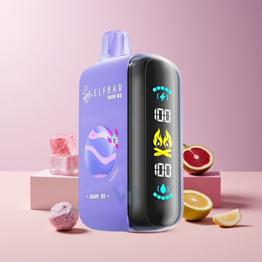 ELF BAR RAYA D3 25000 Puff Italia ingrosso Disposable Vape Ghiaccio d'Uva 23ml 5% Nicotina