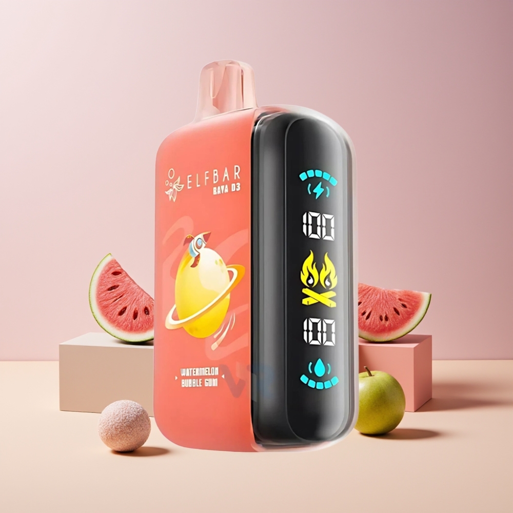ELF BAR RAYA D3 Italia Ingrosso 25000 Puff Ricaricabile 23ml 5% Anguria Bubble Gum