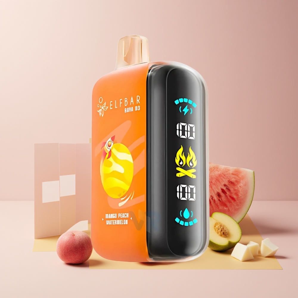 ELF BAR RAYA D3 Italia ingrosso 25000 Puff Ricaricabile Mango Pesca Anguria 23ml 5% Nicotina