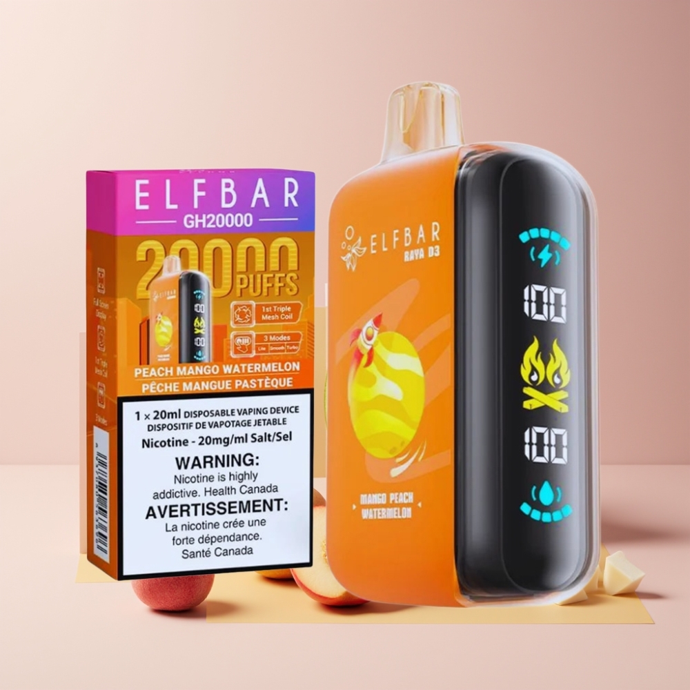 ELF BAR RAYA D3 Italia ingrosso 25000 Puff Ricaricabile Mango Pesca Anguria 23ml 5% Nicotina