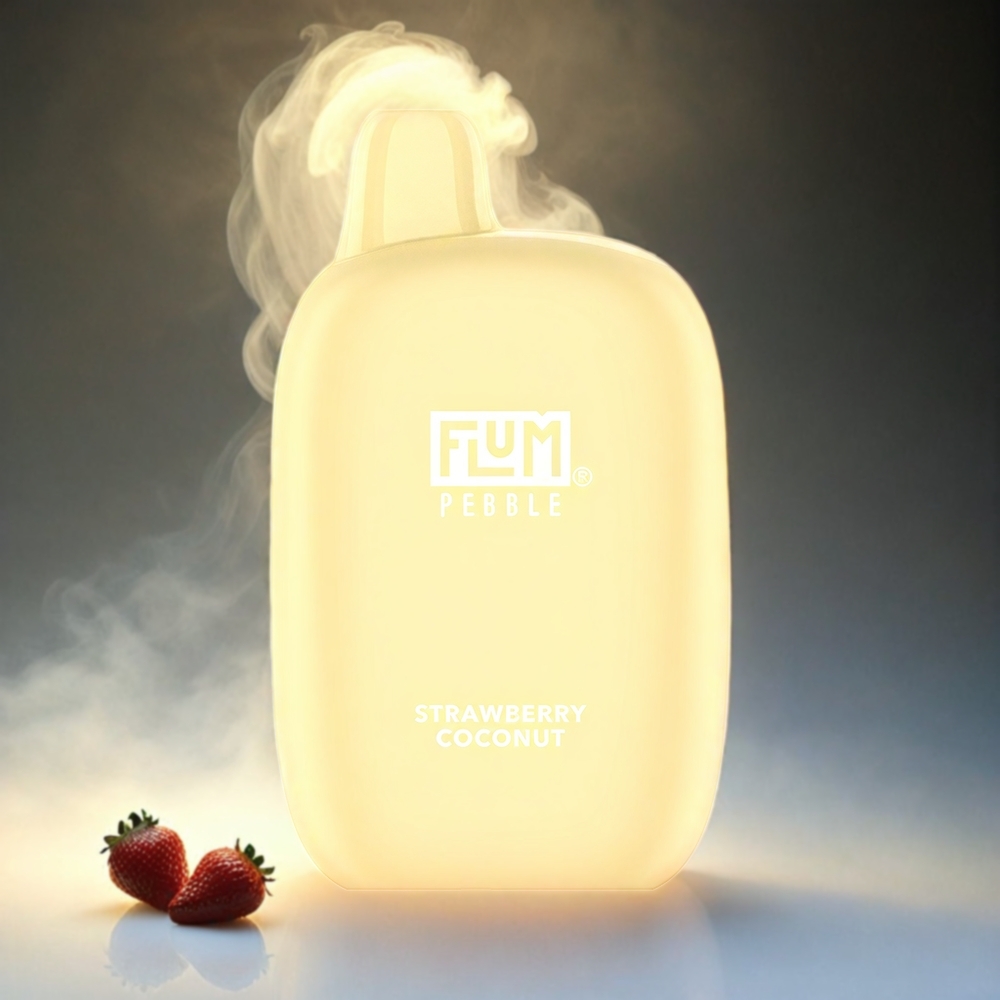 Flum Pebble 6000 Puffs Italia Ingrosso – Fragola Cocco, 10ml E-Liquido, 5% Nicotina, Batteria 500mAh, Ricarica Type-C
