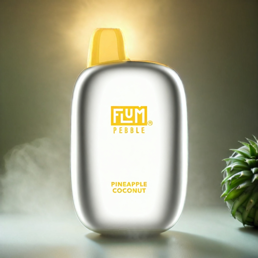 Flum Pebble 6000 Puffs Italia Ingrosso Vape Ananas Cocco - 10ml, 5% Nicotina, 500mAh, Mesh Coil, Ricaricabile Type-C