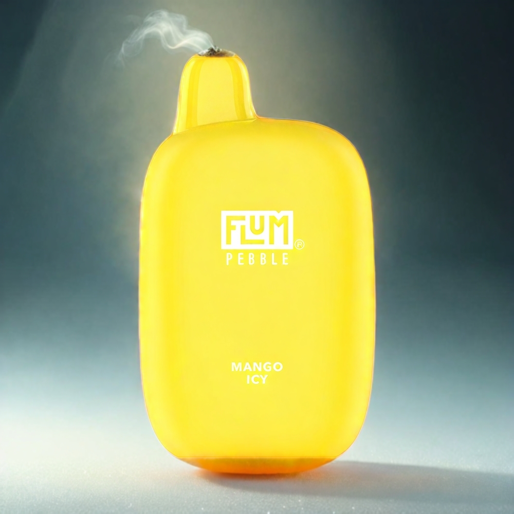 Flum Pebble 6000 Puffs Italia Ingrosso Vape Mango Ghiacciato con 10ml e-Liquido, 5% Nicotina, Ricaricabile Type-C