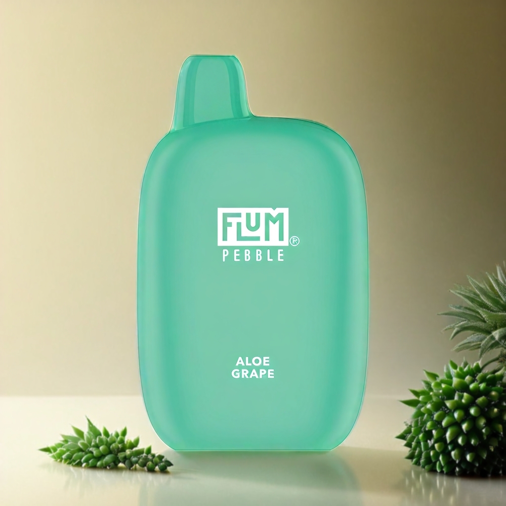 Flum Pebble 6000 Puffs Vape Aloe Uva Italia Ingrosso - 10ml, 5% Nicotina, Ricaricabile USB-C