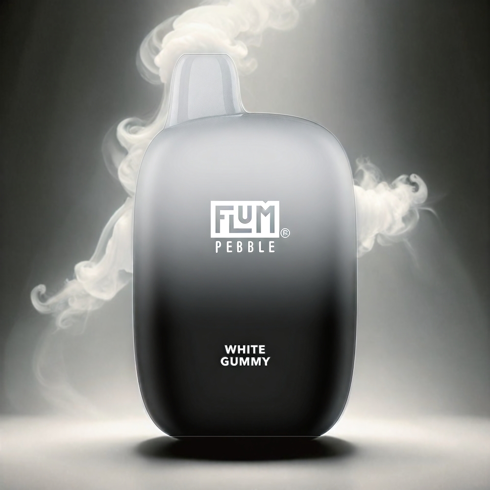 Italia Ingrosso Flum Pebble 6000 Puffs Vape Caramella Gommosa Bianca con 10ml E-liquid, 5% Nicotina, Batteria 500mAh e Coil Mesh Ricaricabile a Tipo-C