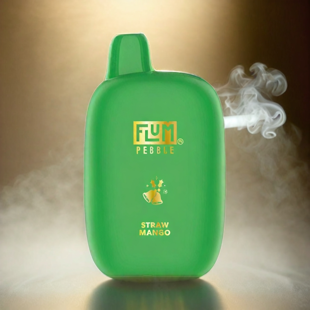 Italia Ingrosso Flum Pebble 6000 Puffs Vape Mango Fragola con 10ml e-Liquido, 5% Nicotina, Batteria 500mAh e Coil Mesh Ricaricabile USB-C