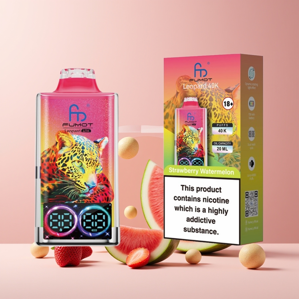 Fumot Leopard 40K Puff Italia Ingrosso Disposable Vape Fragola Anguria 5% Nic, 700mAh, Type-C