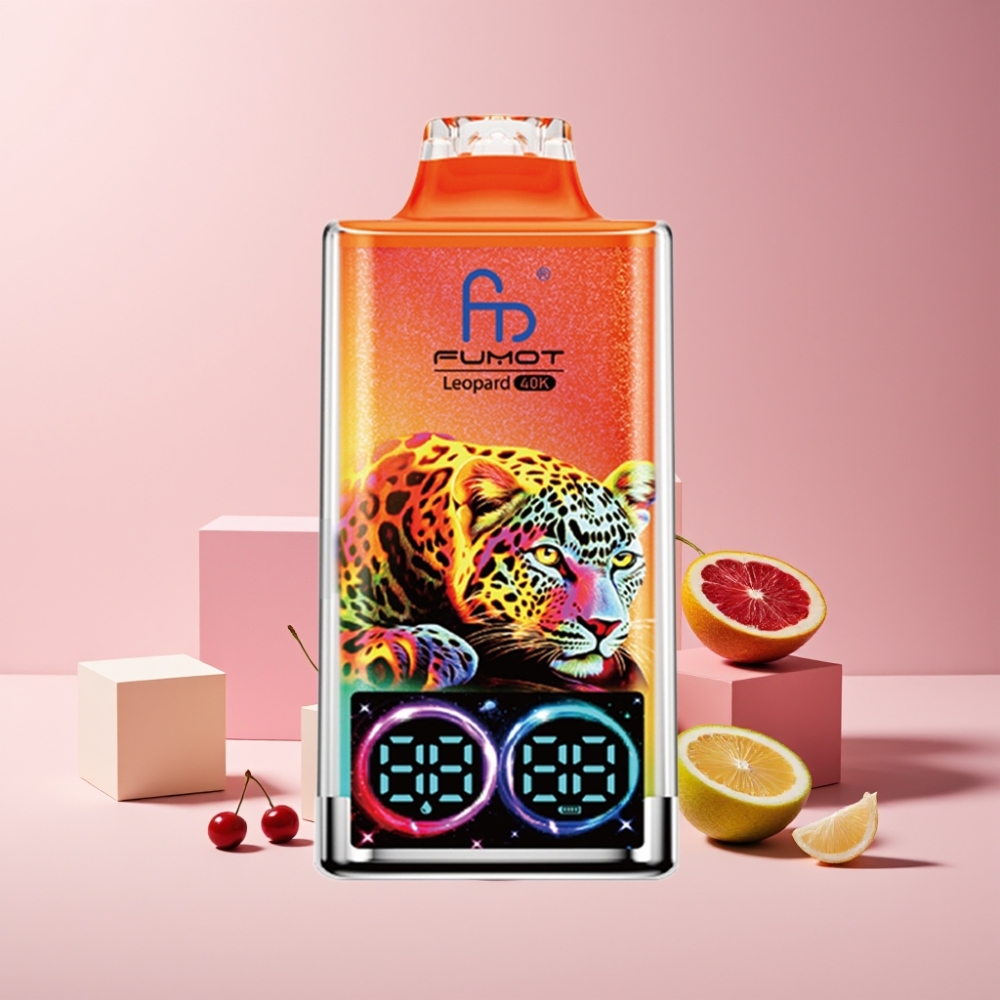 Fumot Leopard 40K Puffs Italia Ingrosso Disposable Vape Ciliegia Ghiaccio, 5% Nicotina, 700mAh, Dual Mesh, Tipo-C