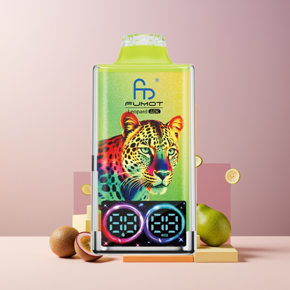 Fumot Leopard 40K Puffs Italia Ingrosso Disposable Vape Kiwi Frutto della Passione Guava 5% Nic, 700mAh, Dual Mesh, Type-C