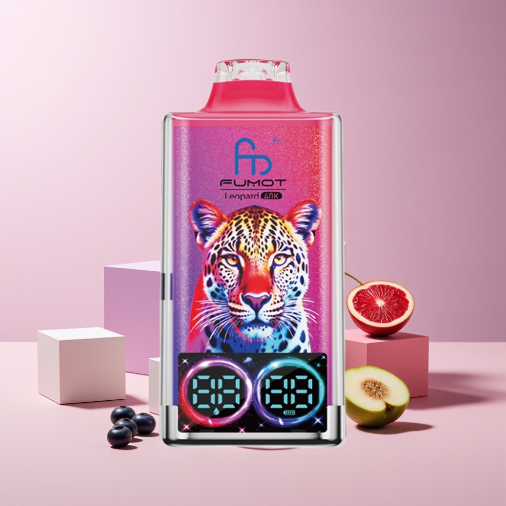 Fumot Leopard 40K Puffs Italia Ingrosso Disposable Vape Mirtillo Ciliegia Mirtillo Rosso, 5% Nicotina, Dual Mesh, 700mAh, Tipo-C