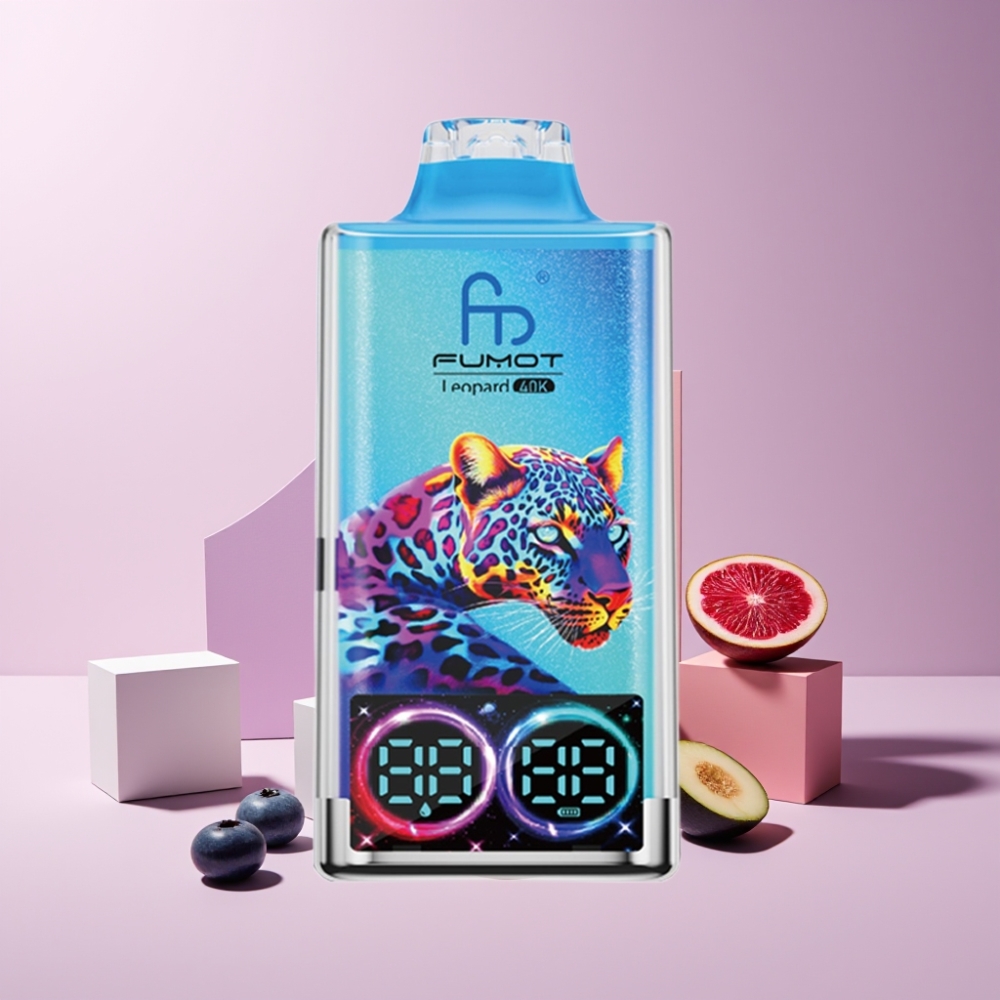 Fumot Leopard 40K Puffs Italia Ingrosso Disposable Vape Mirtillo Lampone, 5% Nicotine, 700mAh, Dual Mesh, Type-C