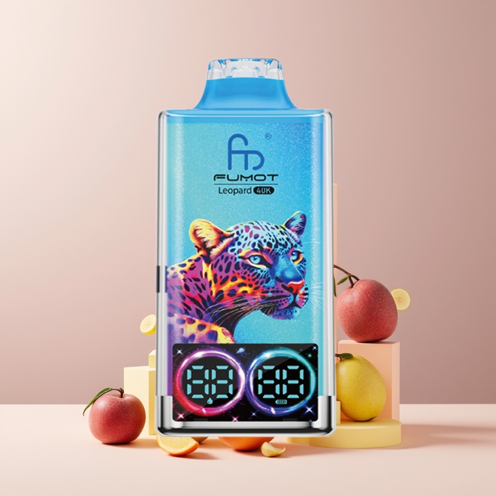 Fumot Leopard 40K Puffs Italia Ingrosso Disposable Vape Pesca Mango Ananas 0%-5% Nic, 700mAh, Dual Mesh, Type-C