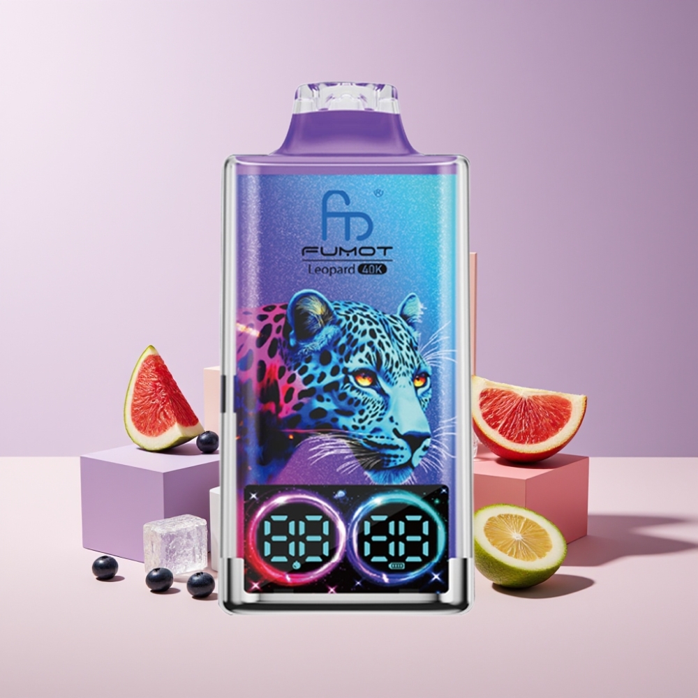 Fumot Leopard 40K Puffs Italia Ingrosso Mirtillo Ghiaccio 0%-5% Nicotina, 700mAh, Dual Mesh, Type-C
