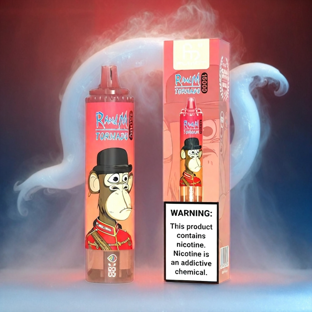 Fumot RandM Tornado 15000 Puffs Italia Ingrosso - 25ml Capacità, 850mAh Batteria, Schermo LCD, Rosso Energy Ice
