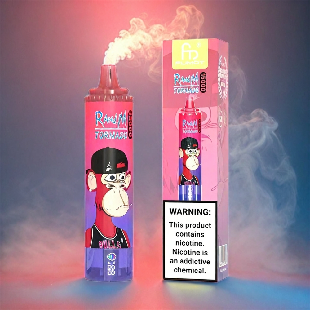 Fumot RandM Tornado 15000 Puffs Italia Ingrosso - Blu Raspberry con Display LCD, 25ml, 850mAh, Ricarica USB-C