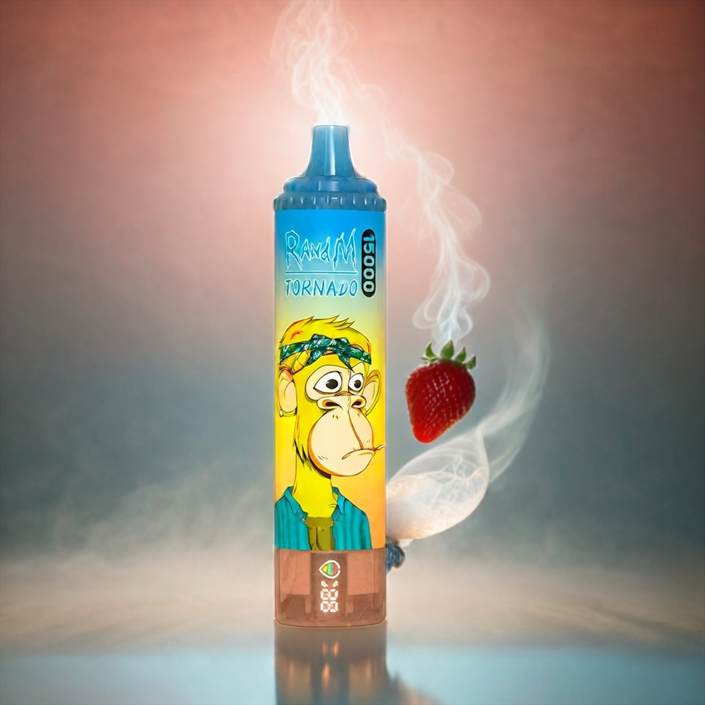 Fumot RandM Tornado 15000 Puffs Italia Ingrosso Fragola - 25ml Liquido, Schermo LCD, Ricarica USB-C
