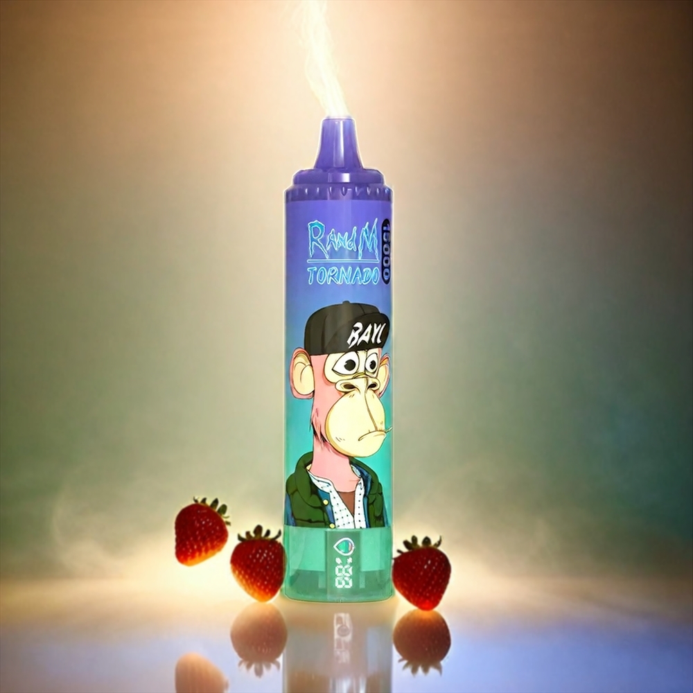 Fumot RandM Tornado 15000 Puffs Italia Ingrosso Fragola Banana – 25ml, 850mAh, Mesh Coil 0.9 Ohm, LCD, Ricarica USB-C, Nicotina 0%-5%