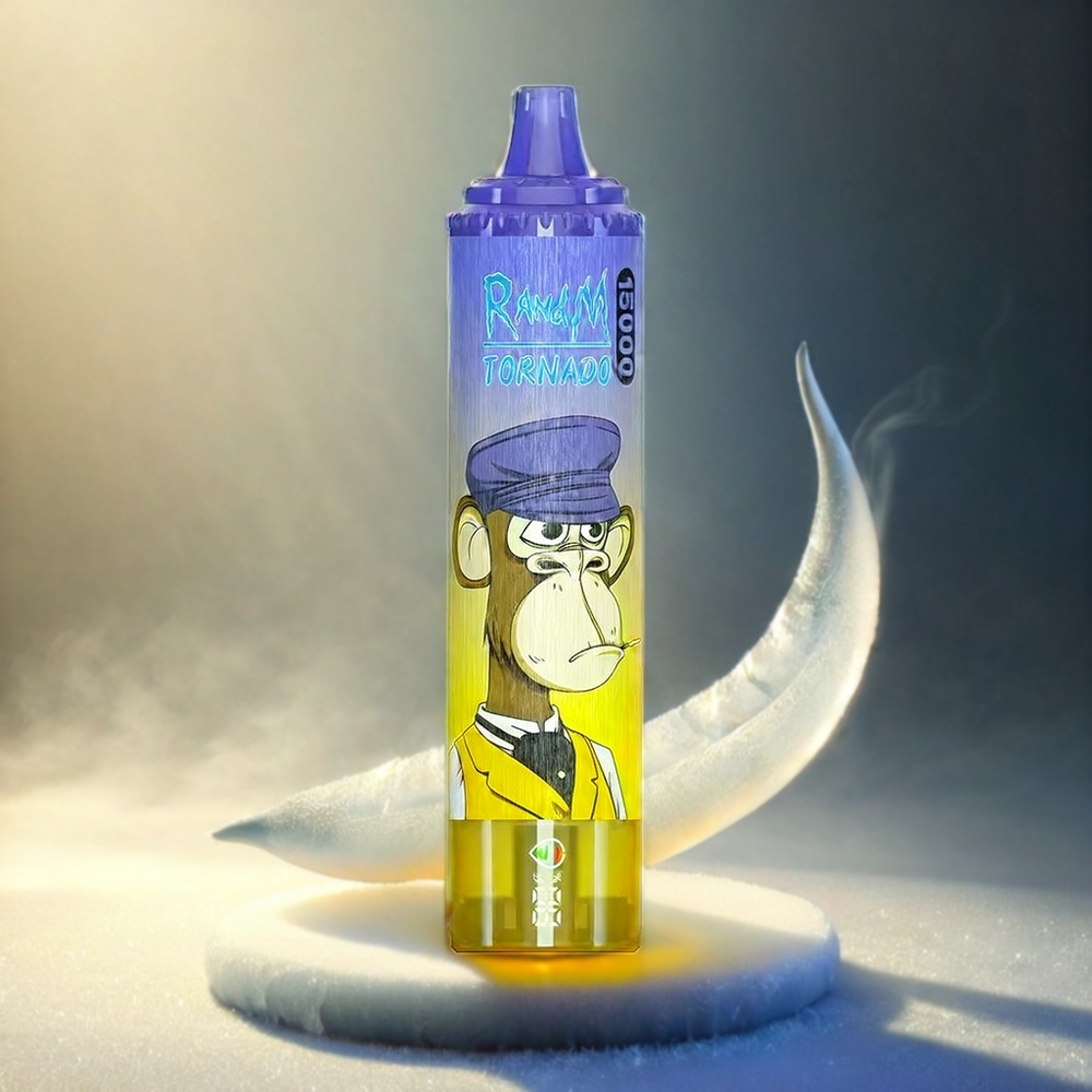Fumot RandM Tornado 15000 Puffs Italia Ingrosso Vape Mango Su Ghiaccio con Schermo LCD, 25ml, Ricarica USB Type-C
