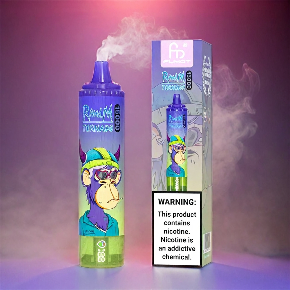 Fumot RandM Tornado 15000 Puffs Italia Ingrosso – Vimto, 25ml, 850mAh, Schermo LCD, Ricarica USB Type-C, Mesh Coil 0.9 Ohm