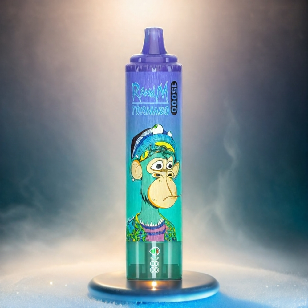 Fumot RandM Tornado Italia Ingrosso 15000 Puffs Blu gelato su ghiaccio con Schermo LCD, 25ml Capacità, 850mAh Batteria, Mesh Coil 0.9 Ohm