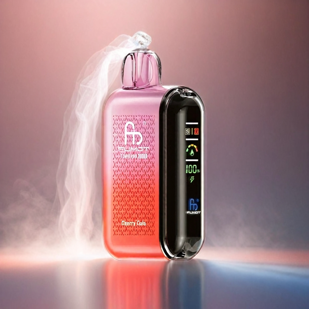 Fumot Tornado 20000 Puffs Italia Ingrosso Bobina a doppia maglia 20ml E-liquido Cherry Cola (Ciliegia Coca-Cola) 850mAh Display Smart 2% Nic Airflow Control Single Engine