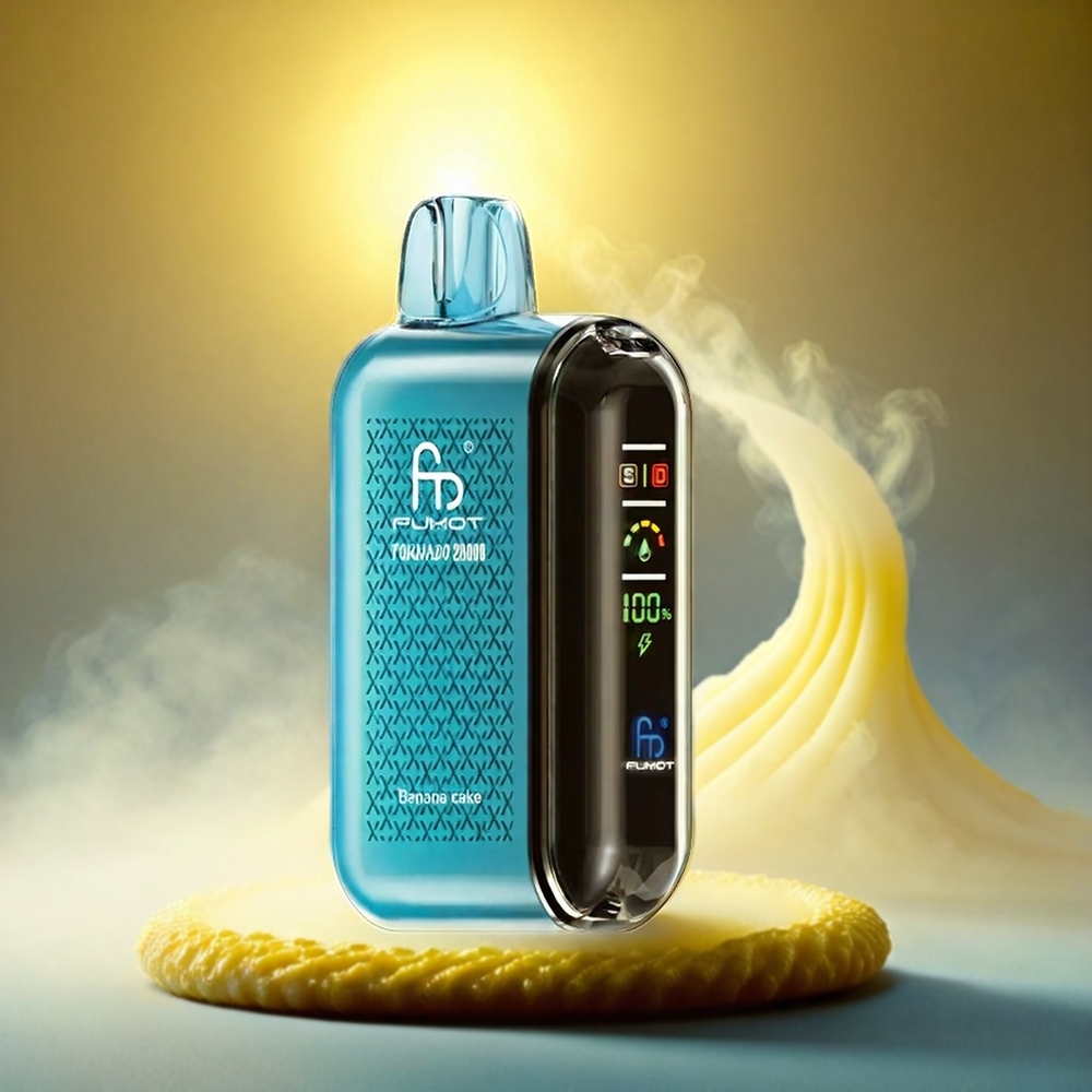 Fumot Tornado 20000 Puffs Italia Ingrosso Torta alla Banana con Display Intelligente, Bobina a doppia maglia e 20ml Capacità