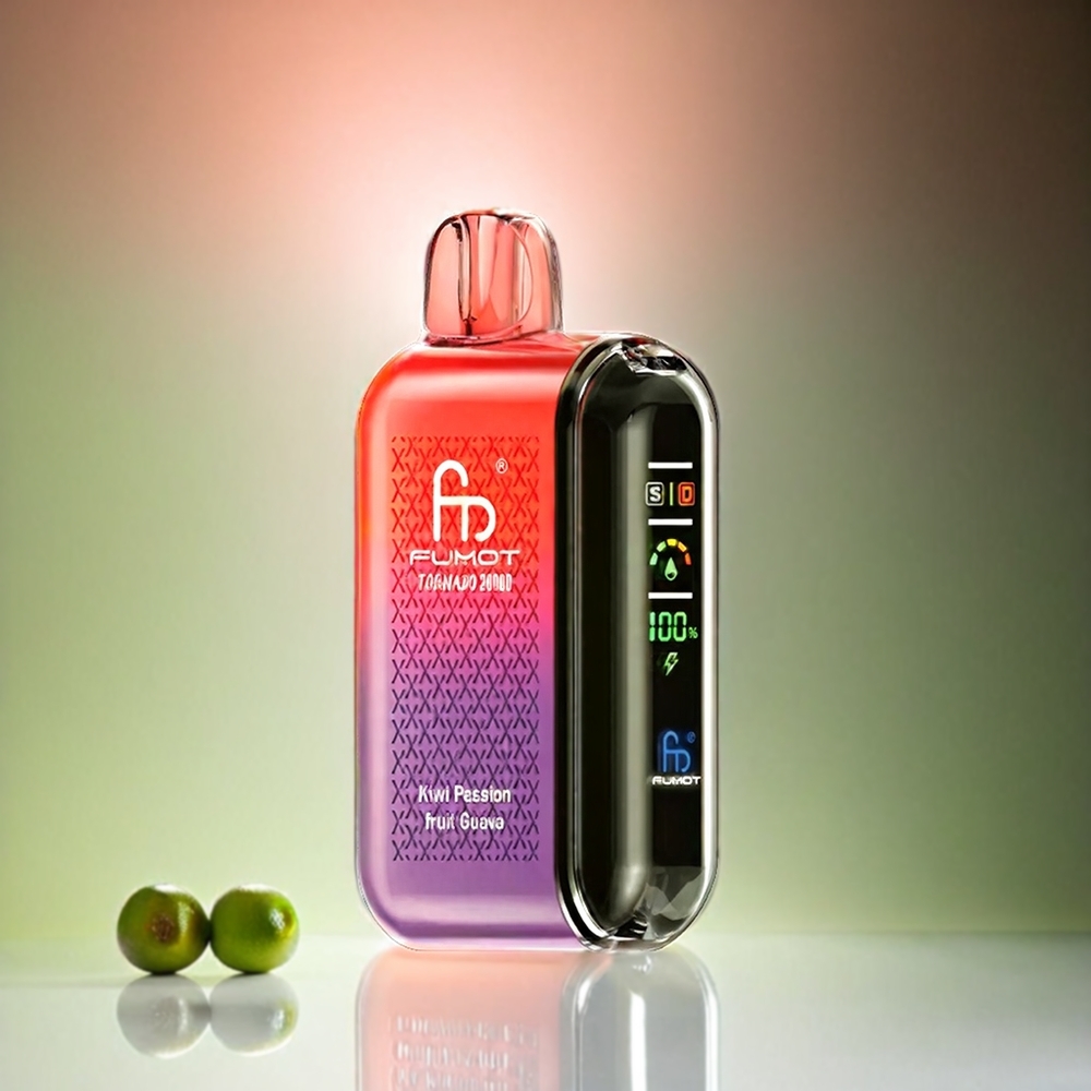 Fumot Tornado 20000 Puffs Italia Ingrosso Vape Kiwi Frutto della Passione Guava con Bobina a doppia maglia, 20ml E-liquid, 850mAh