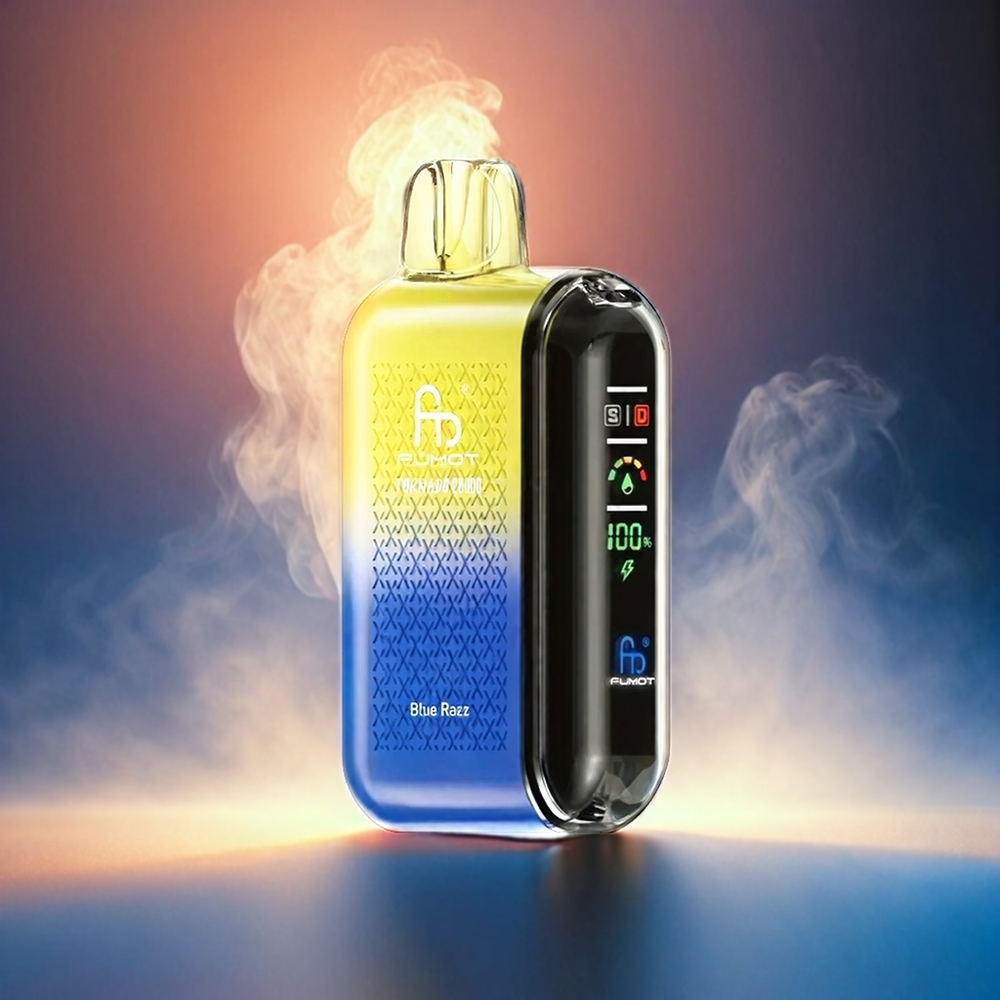 Fumot Tornado 20000 Puffs Italia Ingrosso Vape Lampone Blu con Bobina a doppia maglia, 20ml E-liquid, 850mAh Batteria Ricaricabile
