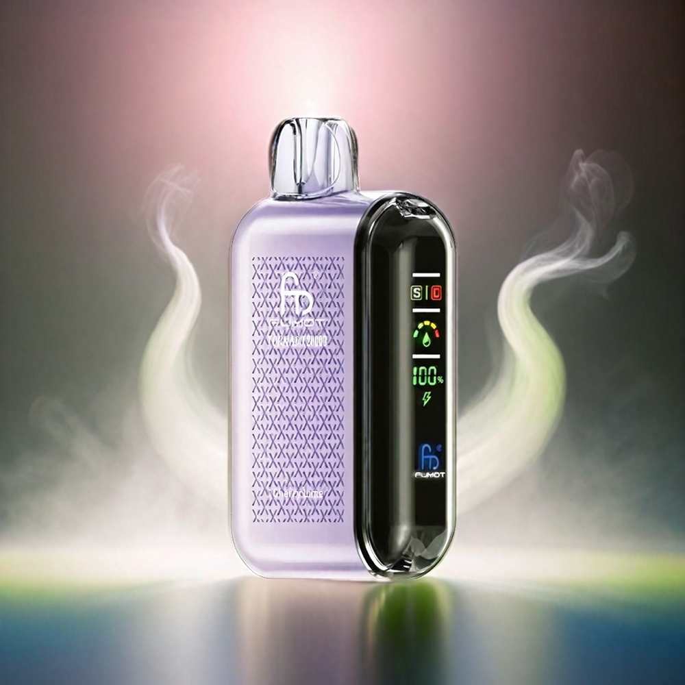 Fumot Tornado Italia Ingrosso 20000 Puffs Bobina a doppia maglia 20ml E-liquido Ciliegia Lime 850mAh Display Intelligente 2% Nicotina