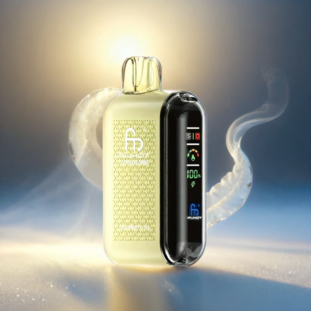 Fumot Tornado Italia Ingrosso 20000 Puffs Bobina a doppia maglia 20ml Fragola Ghiaccio Display Intelligente