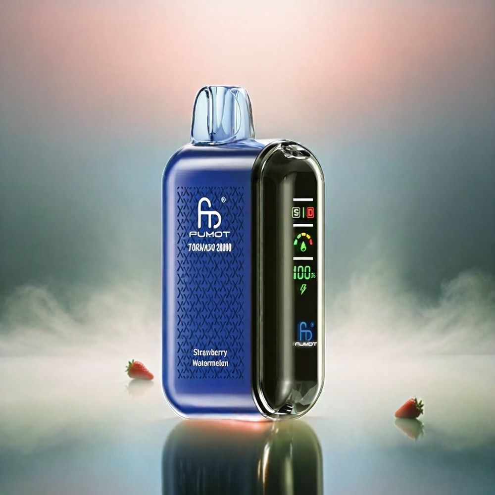 Fumot Tornado Italia Ingrosso 20000 Puffs Bobina a doppia maglia Fragola Anguria 20ml E-liquido 850mAh Ricaricabile con Display Smart e Controllo del Flusso d'Aria 2% Nicotina Modalità Single Engine