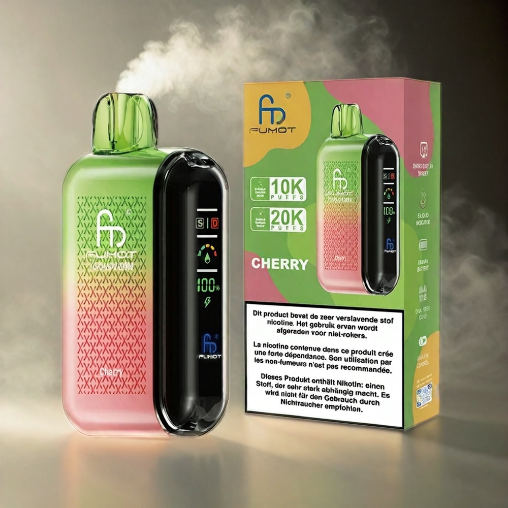 Fumot Tornado Italia Ingrosso 20000 Puffs Ciliegia - 20ml Capacità, Bobina a doppia maglia, Batteria Ricaricabile 850mAh