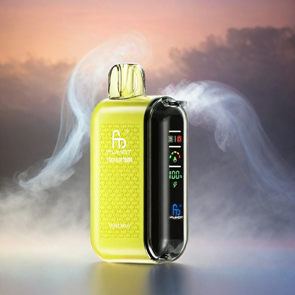 Fumot Tornado Italia Ingrosso 20000 Puffs Vape Frutti di Bosco Mesh Duale con Display, 20ml E-liquid, Batteria 850mAh