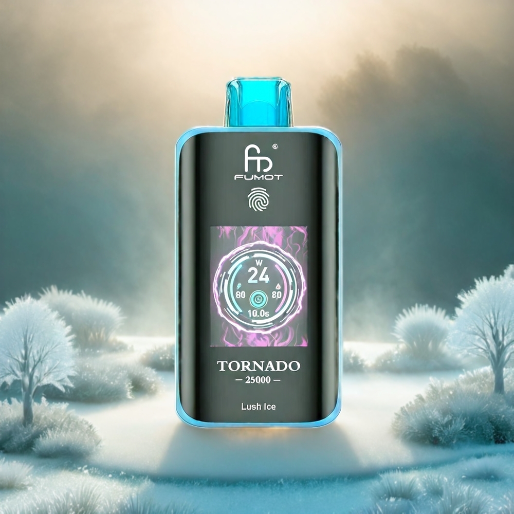 Fumot Tornado 25000 Puffs Italia Ingrosso HD Screen, 700mAh, 20ml Pre-filled, Lush Ice (Ghiaccio Rigoglioso), 0/2%/3%/5% Nicotina, Tipo-C