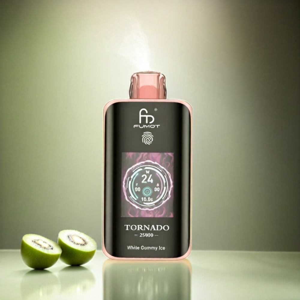 Fumot Tornado 25000 Puffs Italia Ingrosso Kiwi Frutto della Passione Guava con Schermo HD, Batteria Ricaricabile 700mAh, Tipo-C
