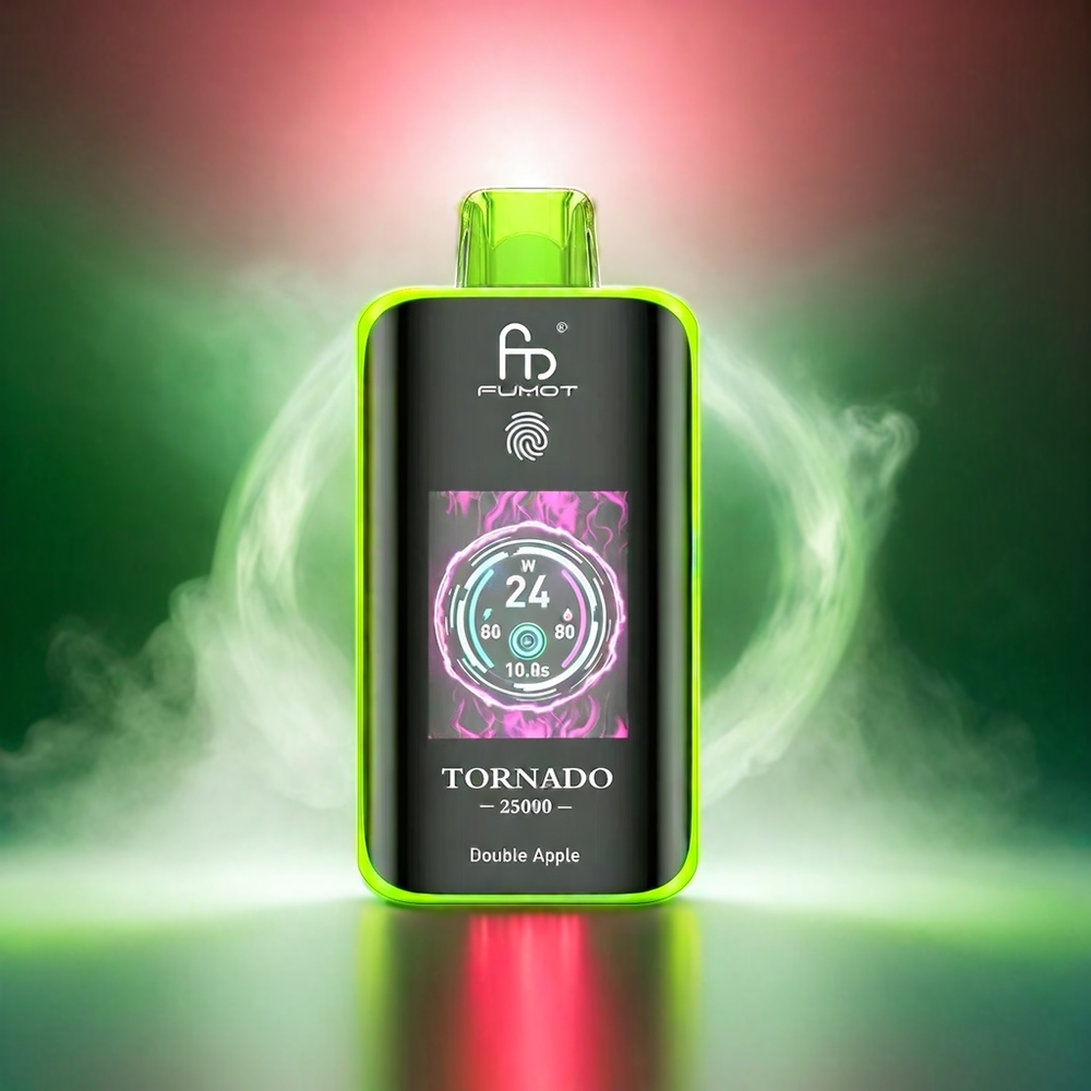 Fumot Tornado 25000 Puffs Italia Ingrosso Mela Doppia con Schermo HD, Batteria 700mAh Ricaricabile, 20ml E-liquido Precarrichi, Tipo-C