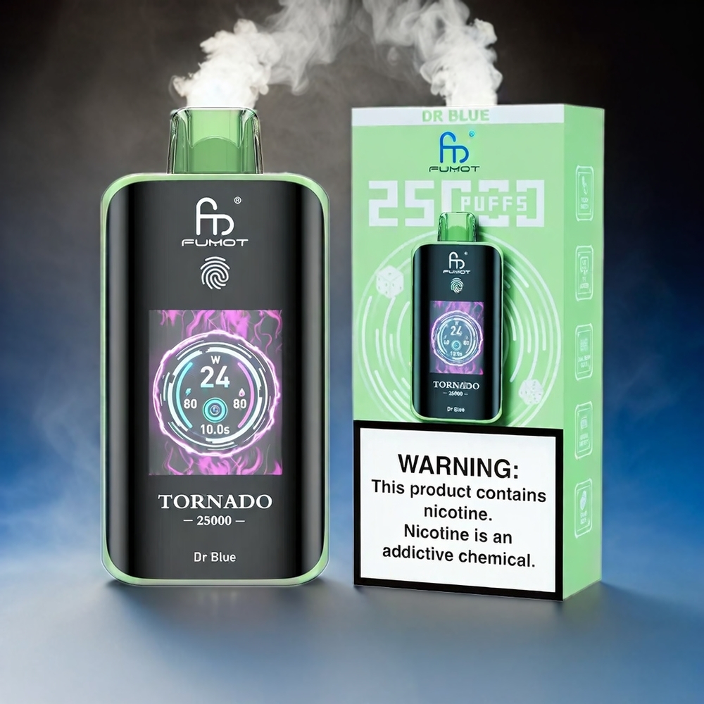 Fumot Tornado 25000 Puffs Italia Ingrosso Vape Blu Dr con Schermo HD, Batteria 700mAh Ricaricabile, 20ml E-liquid