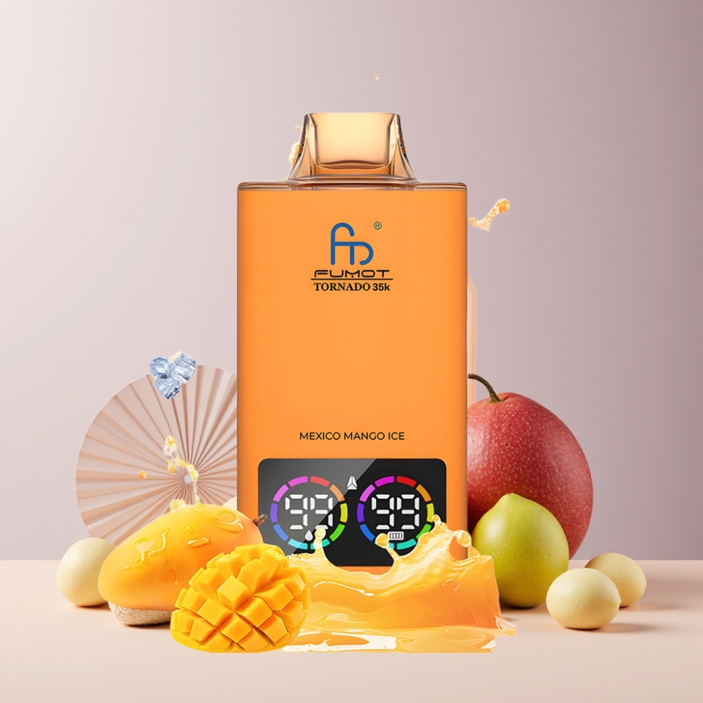 Fumot Tornado 35K Italia Ingrosso Disposable Vape Mango Ghiaccio, Dual Mesh Coil, 15ml E-juice, 700 MAH