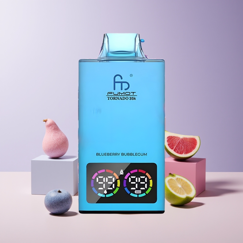 Fumot Tornado 35K Italia Ingrosso - Mirtillo Bubblegum, Dual Mesh, 15ml, USB-C, 35000 Puff