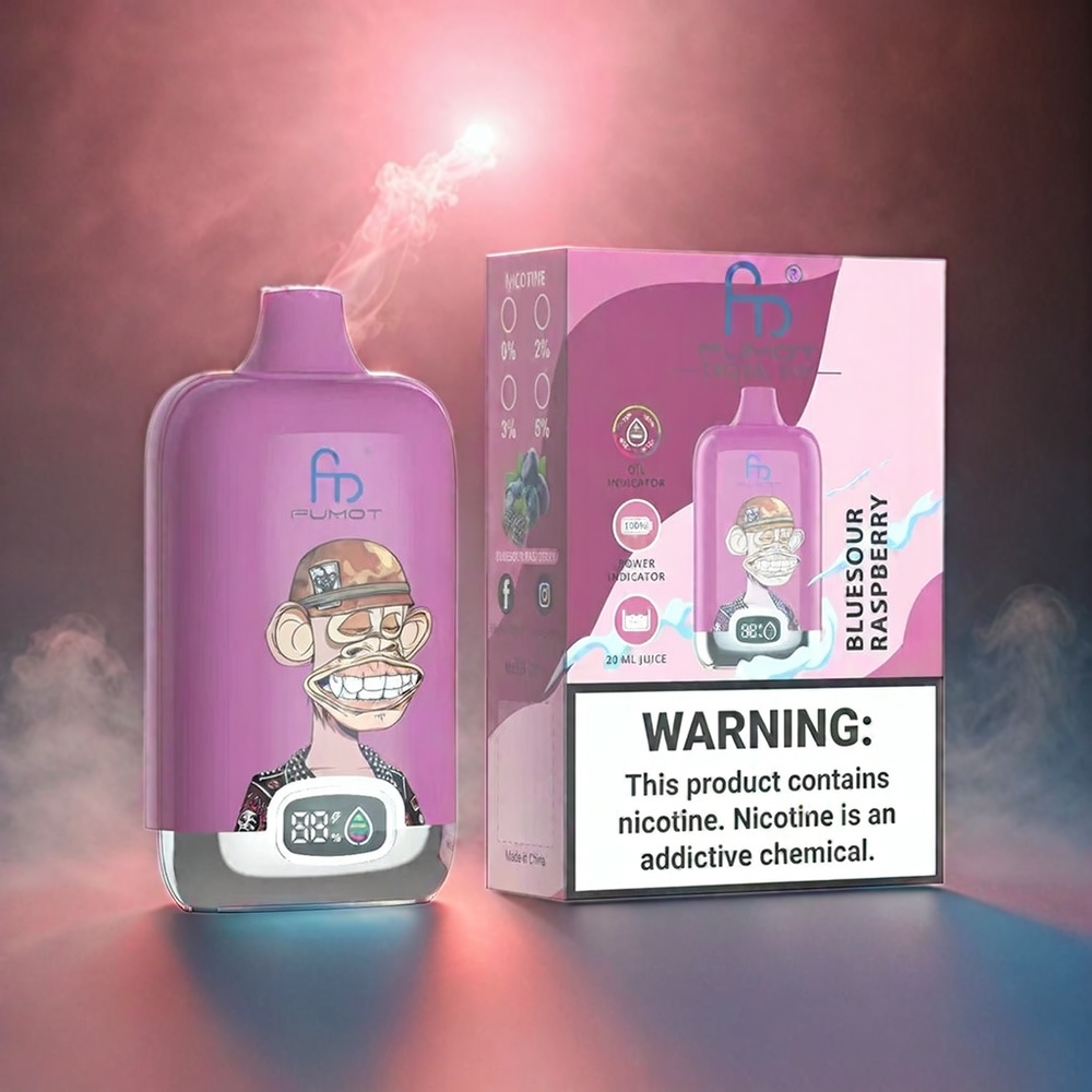 Fumot Tornado Digital Box 12000 Puffs Italia Ingrosso - 20ml E-Liquid, Mesh Coil, 550mAh, Blu Sour Lampone
