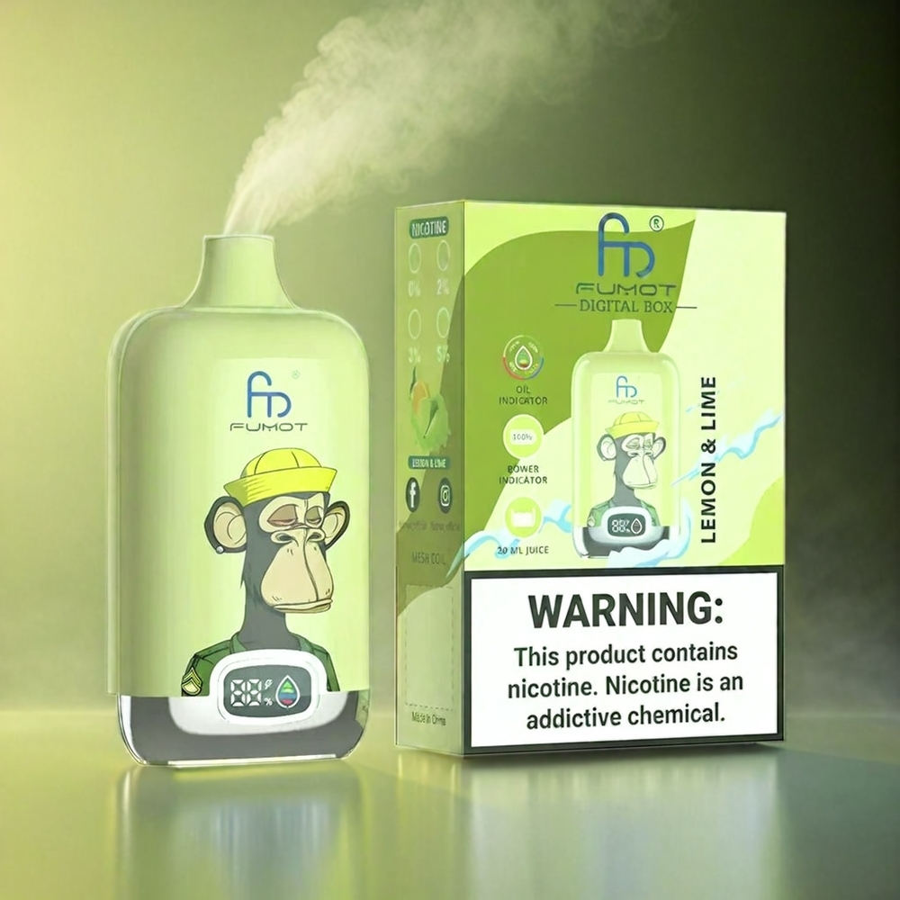 Fumot Tornado Digital Box 12000 Puffs Italia Ingrosso 20ml E-liquido 550mAh Batteria Mesh Coil Limone e Lime