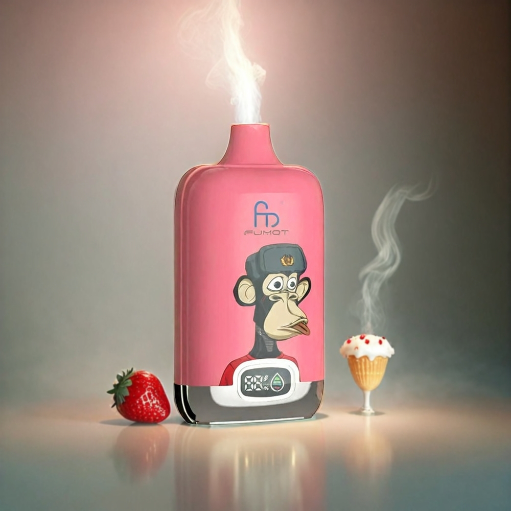 Fumot Tornado Digital Box 12000 Puffs Italia Ingrosso - Ciambella alla Fragola, 20ml E-Liquid, 550mAh, Tipo-C