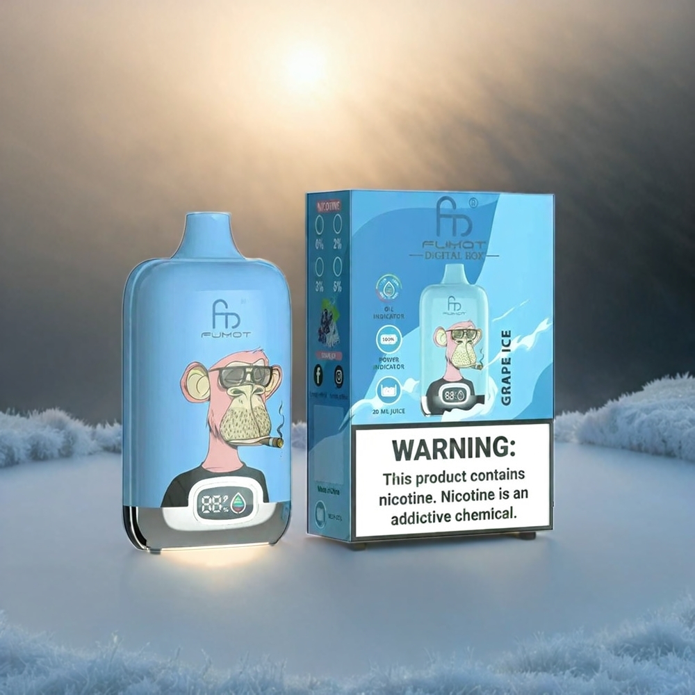 Fumot Tornado Digital Box 12000 Puffs Italia Ingrosso Grappolo Ghiaccio 20ml E-liquido 550mAh Ricaricabile