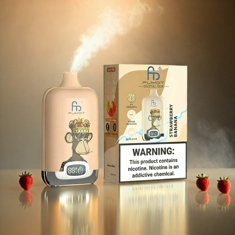 Fumot Tornado Digital Box 12000 Puffs Italia Ingrosso Vape Fragola Banana – 20ml E-Liquid, 550mAh, 67g