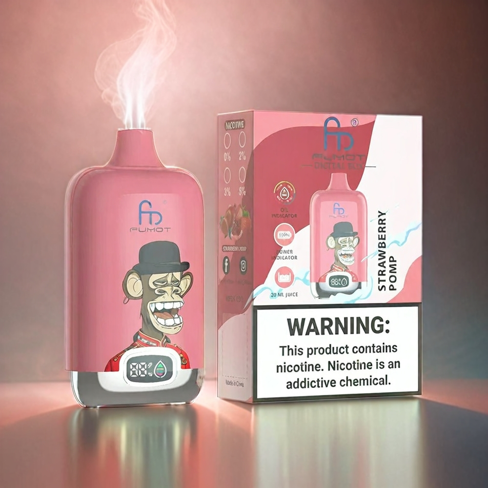 Fumot Tornado Digital Box 12000 Puffs Italia Ingrosso Vape Fragola Melograno